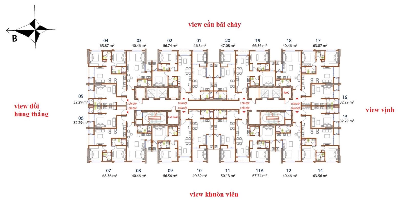 Mặt bằng căn hộ tòa B