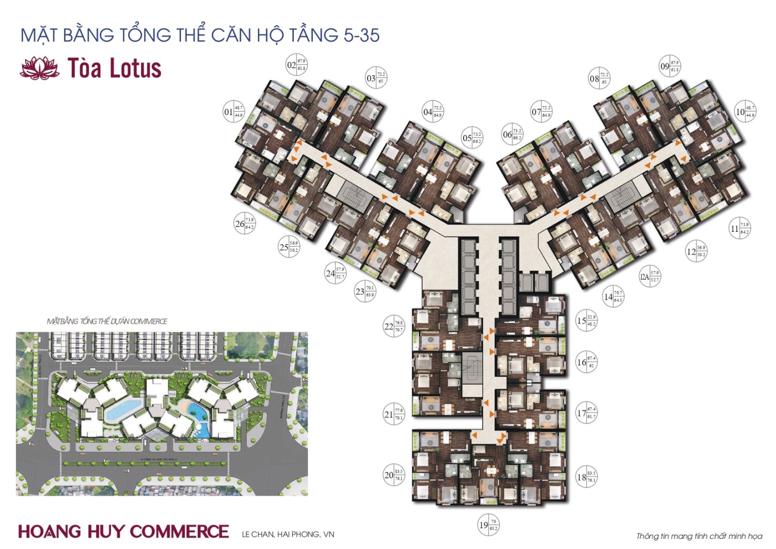 Mặt bằng tòa lotus hoàng huy commerce