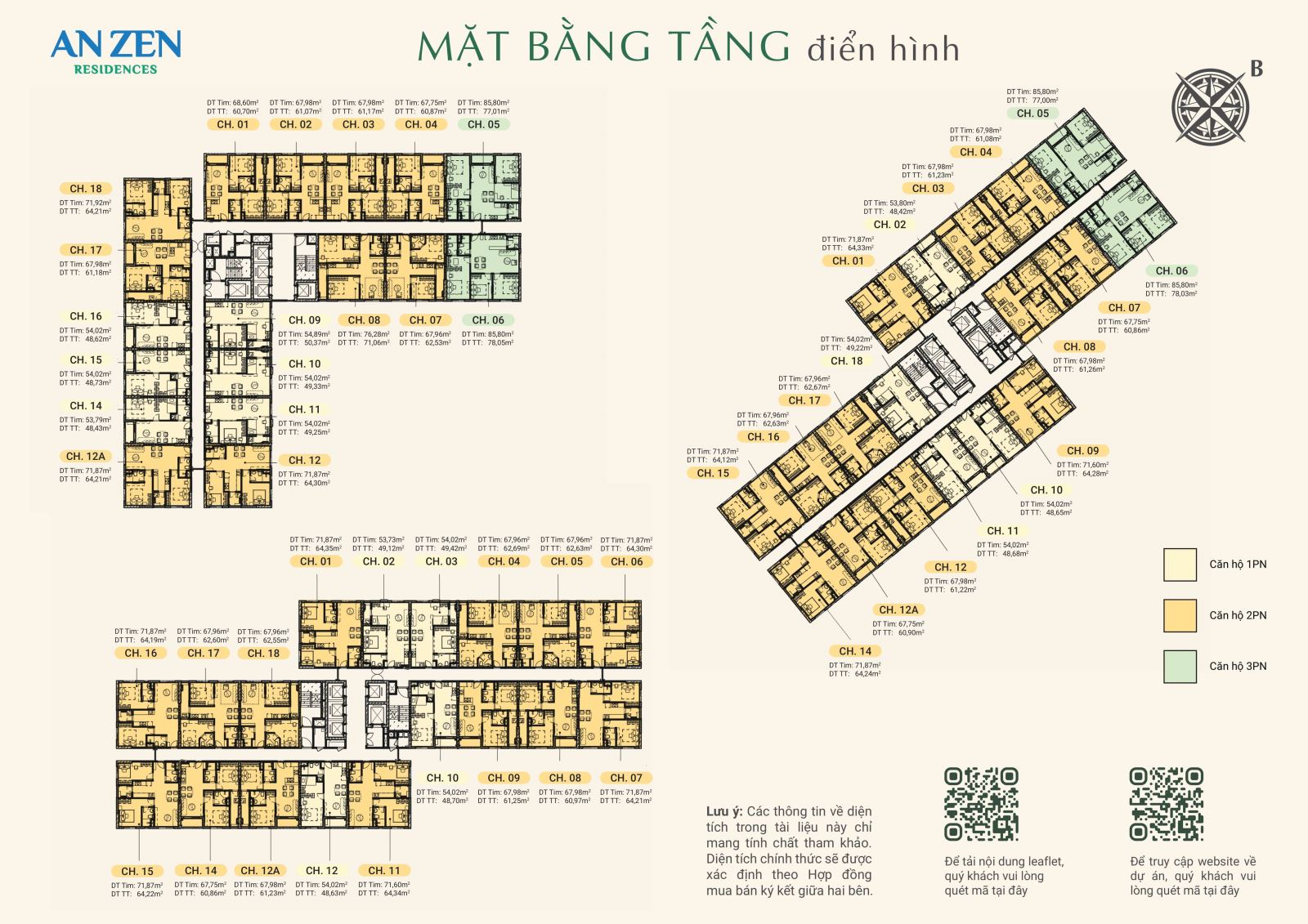 Mặt bằng căn hộ An Zen Residences An Đồng
