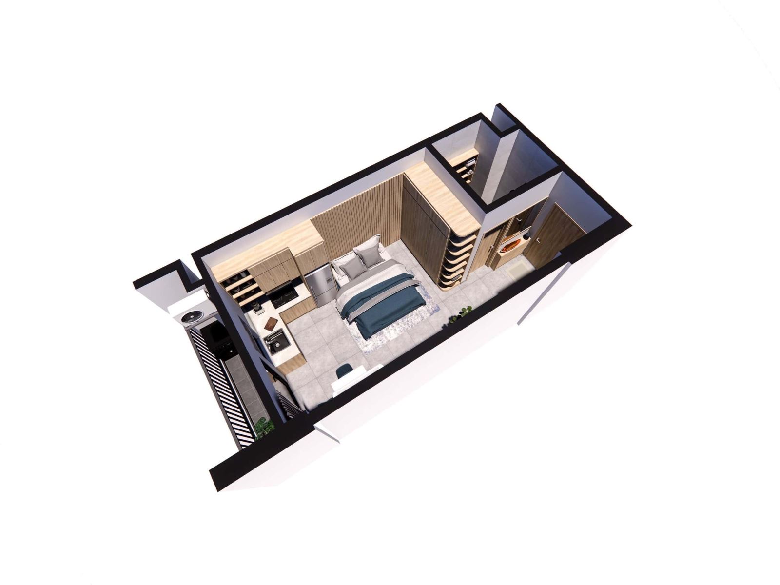 Phối cảnh 3D Studio Evergreen Tràng Duệ
