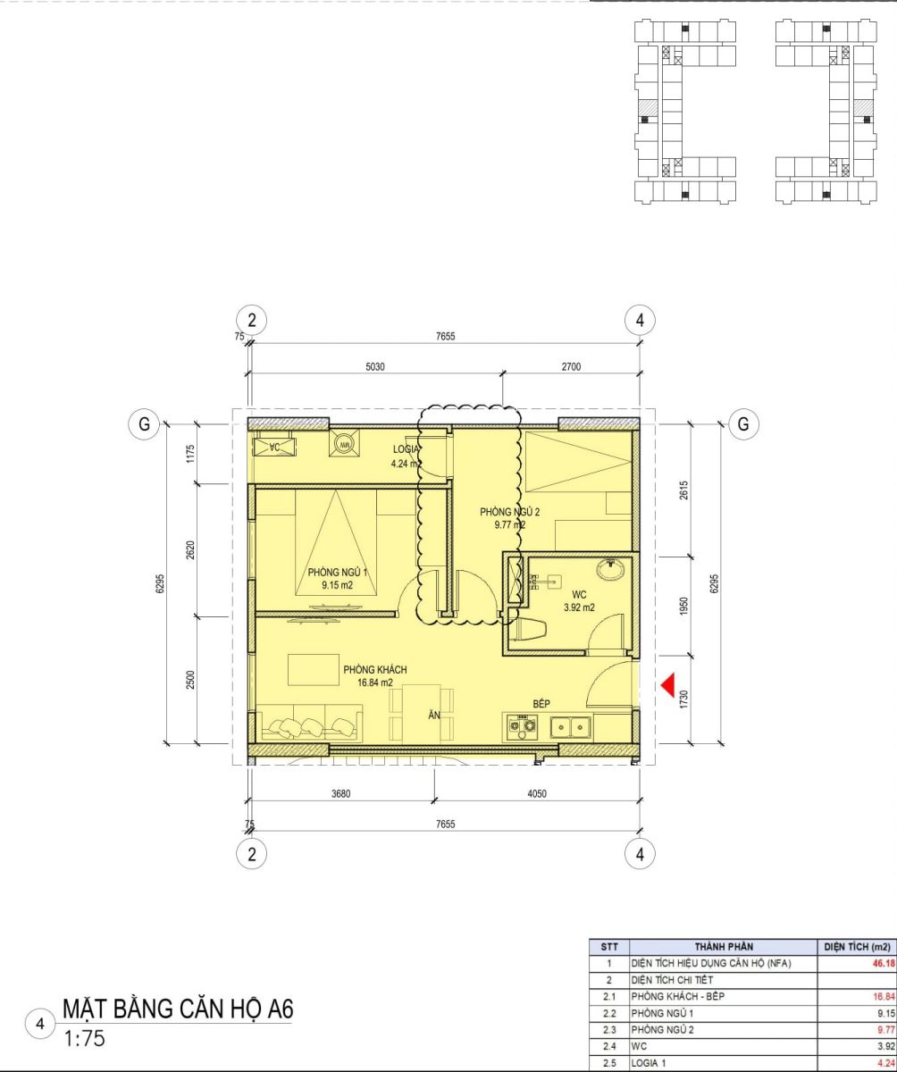 Căn hộ 46.18m2 Harbor Residence