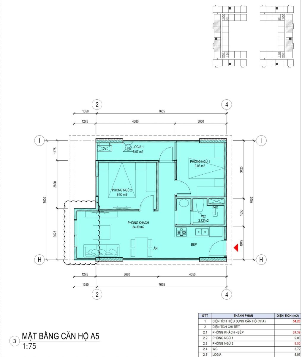 Căn hộ 54.2m2 Harbor Residence