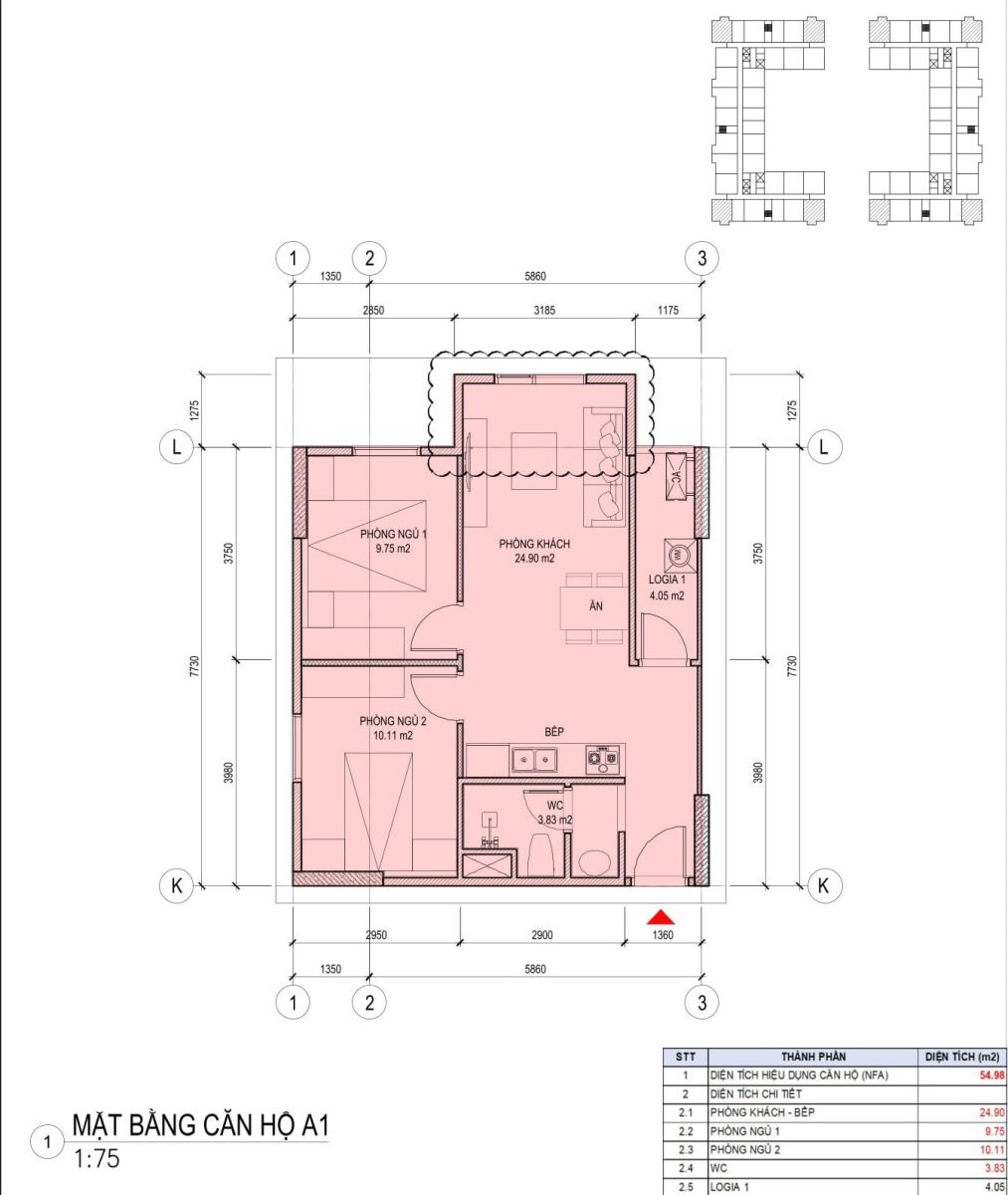 Căn hộ 54.98m2 Harbor Residence