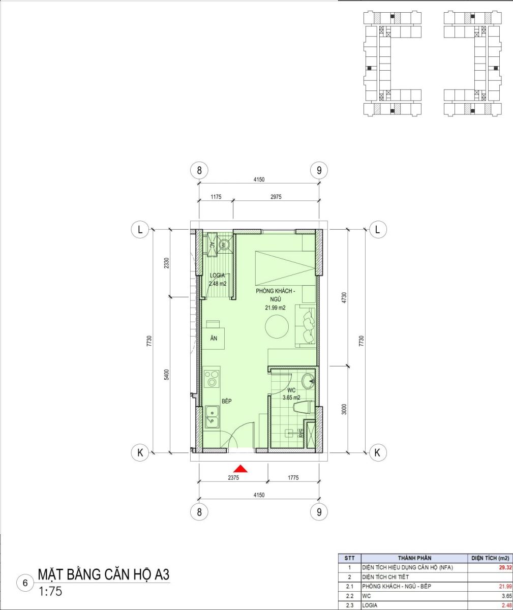 Căn hộ 29.32m2 Harbor Residence