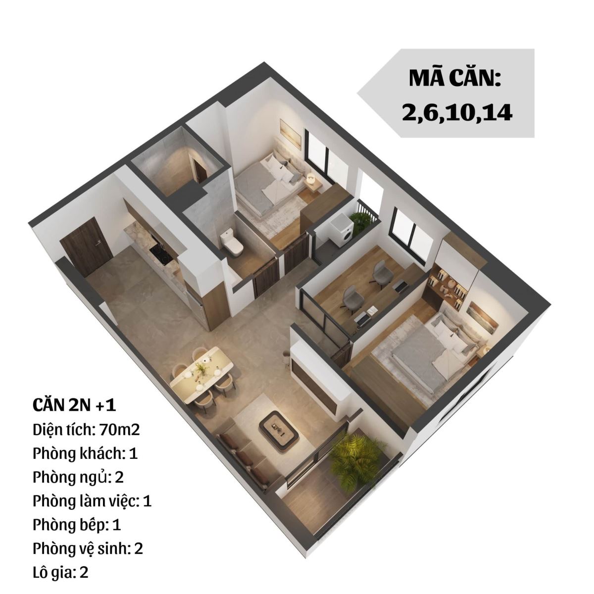 Thiết kế CH 02 - CH 06 - CH 10 - CH 14 MoonBay Residence