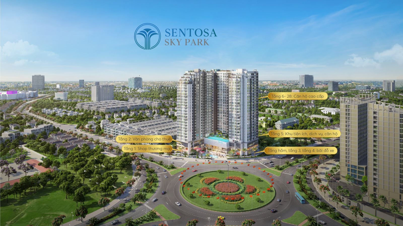 Bố trí các tầng chung cư Sentosa Sky Park