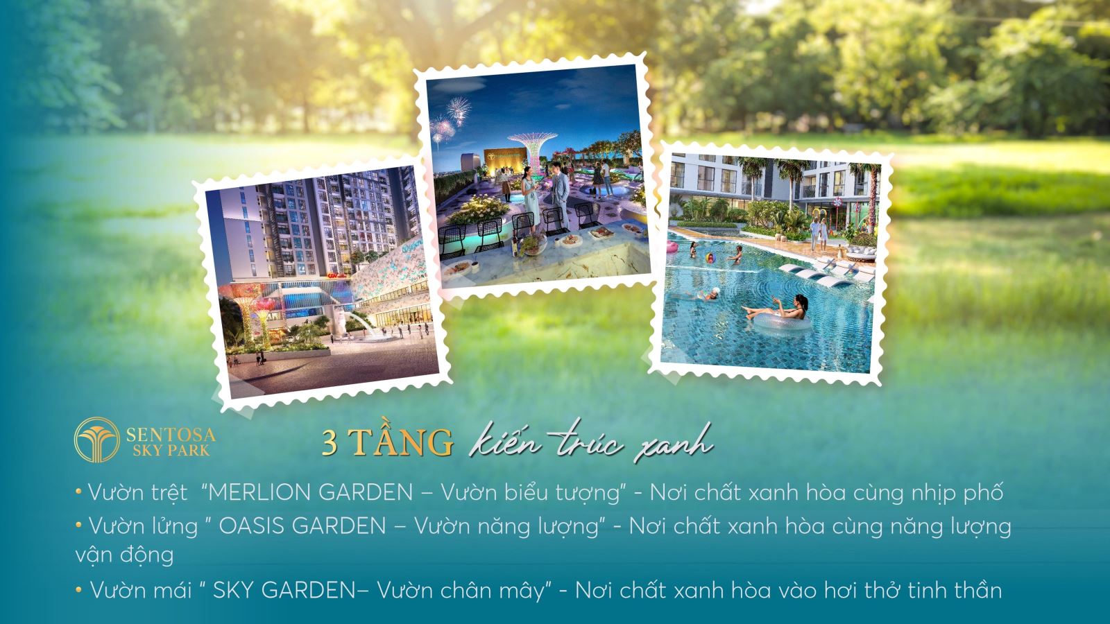 3 loại vườn tại Sentosa Sky Park